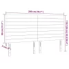 Sötétszürke szövet LED-es fejtámla 200x5x118/128 cm
