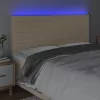 Krémszínű szövet LED-es fejtámla 200x5x118/128 cm