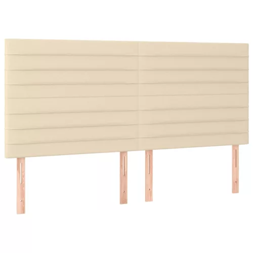 Krémszínű szövet LED-es fejtámla 200x5x118/128 cm