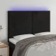 Fekete bársony LED-es fejtámla 144x5x118/128 cm