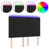 Fekete bársony LED-es fejtámla 144x5x118/128 cm