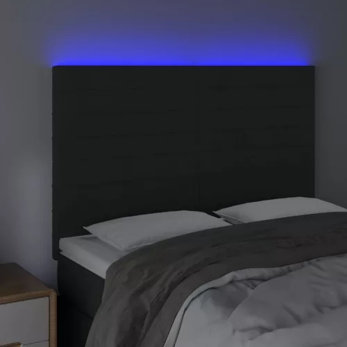Fekete bársony LED-es fejtámla 144x5x118/128 cm