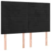 Fekete bársony LED-es fejtámla 144x5x118/128 cm