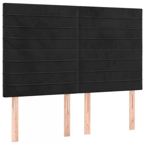 Fekete bársony LED-es fejtámla 144x5x118/128 cm