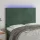 Sötétzöld bársony LED-es fejtámla 144x5x118/128 cm