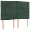 Sötétzöld bársony LED-es fejtámla 144x5x118/128 cm