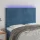 Sötétkék bársony LED-es fejtámla 144x5x118/128 cm