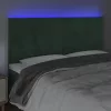 Sötétzöld bársony LED-es fejtámla 160x5x118/128 cm
