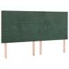 Sötétzöld bársony LED-es fejtámla 160x5x118/128 cm