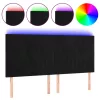 Fekete bársony LED-es fejtámla 200x5x118/128 cm
