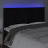 Fekete bársony LED-es fejtámla 200x5x118/128 cm