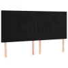 Fekete bársony LED-es fejtámla 200x5x118/128 cm