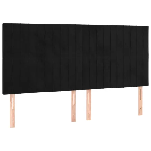 Fekete bársony LED-es fejtámla 200x5x118/128 cm