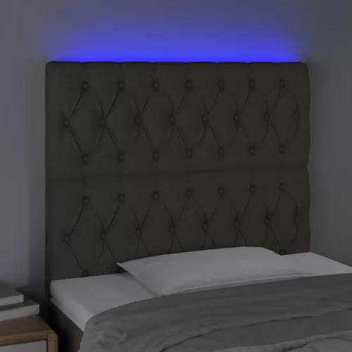 Tópszínű szövet LED-es fejtámla 100x7x118/128 cm