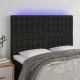 Fekete szövet LED-es fejtámla 144x5x118/128 cm