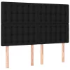Fekete szövet LED-es fejtámla 144x5x118/128 cm