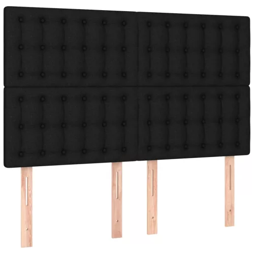 Fekete szövet LED-es fejtámla 144x5x118/128 cm