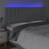 Világosszürke szövet LED-es fejtámla 160x5x118/128 cm