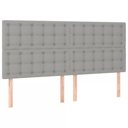 Világosszürke szövet LED-es fejtámla 160x5x118/128 cm