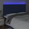 Kék szövet LED-es fejtámla 180x5x118/128 cm