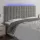 Világosszürke bársony LED-es fejtámla 160x5x118/128 cm