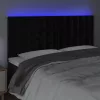 Fekete bársony LED-es fejtámla 160x5x118/128 cm