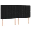 Fekete bársony LED-es fejtámla 160x5x118/128 cm