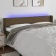 Sötétbarna szövet LED-es fejtámla 203 x 16 x 78/88 cm