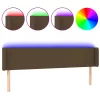 Sötétbarna szövet LED-es fejtámla 203 x 16 x 78/88 cm