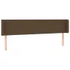 Sötétbarna szövet LED-es fejtámla 203 x 16 x 78/88 cm