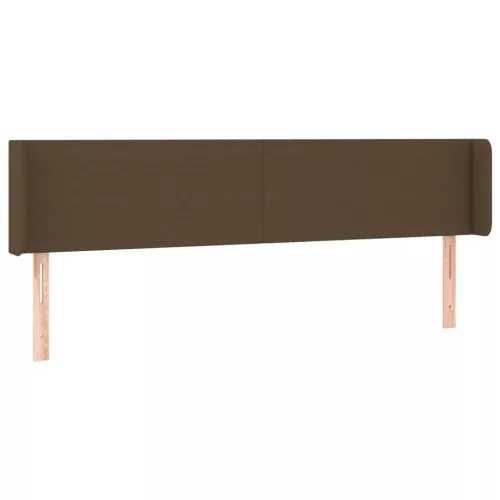 Sötétbarna szövet LED-es fejtámla 203 x 16 x 78/88 cm