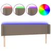 Tópszínű szövet LED-es fejtámla 203 x 16 x 78/88 cm
