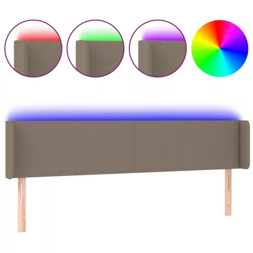 Tópszínű szövet LED-es fejtámla 203 x 16 x 78/88 cm
