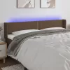 Sötétbarna szövet LED-es fejtámla 203 x 16 x 78/88 cm