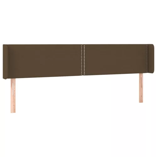 Sötétbarna szövet LED-es fejtámla 203 x 16 x 78/88 cm