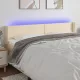 Krémszínű szövet LED-es fejtámla 203 x 16 x 78/88 cm