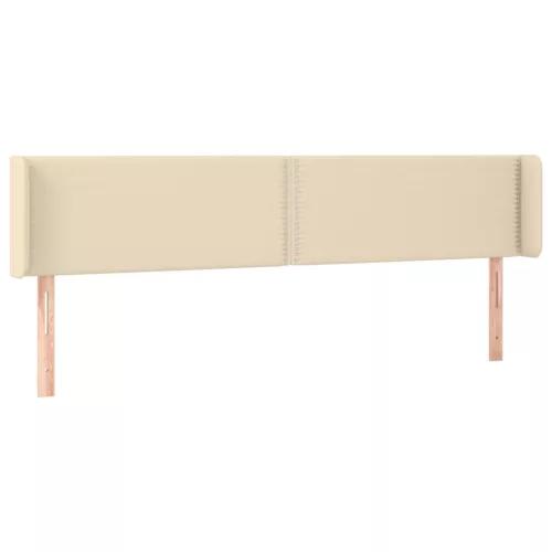 Krémszínű szövet LED-es fejtámla 203 x 16 x 78/88 cm
