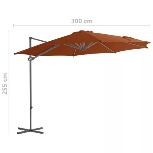 Terrakotta konzolos napernyő acélrúddal 300 cm
