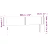 Világosszürke bársony LED-es fejtámla 163 x 16 x 78/88 cm