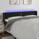 Fekete bársony LED-es fejtámla 163 x 16 x 78/88 cm