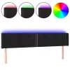Fekete bársony LED-es fejtámla 163 x 16 x 78/88 cm
