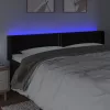 Fekete bársony LED-es fejtámla 163 x 16 x 78/88 cm