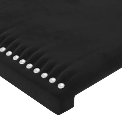Fekete bársony LED-es fejtámla 163 x 16 x 78/88 cm