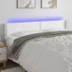 Fehér műbőr LED-es fejtámla 203x16x78/88 cm