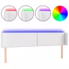Fehér műbőr LED-es fejtámla 203x16x78/88 cm