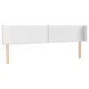 Fehér műbőr LED-es fejtámla 203x16x78/88 cm