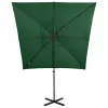 Zöld konzolos napernyő rúddal és LED-fényekkel 250 cm
