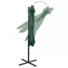 Zöld konzolos napernyő rúddal és LED-fényekkel 250 cm