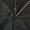 Antracitszürke konzolos napernyő rúddal és LED-fényekkel 250 cm