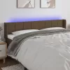 Sötétbarna szövet LED-es fejtámla 163 x 16 x 78/88 cm